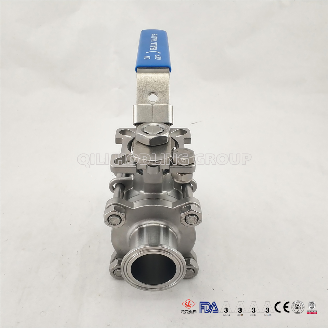 Sanitary SS304 food grade encapsulated ball valve with high platfome CF8M