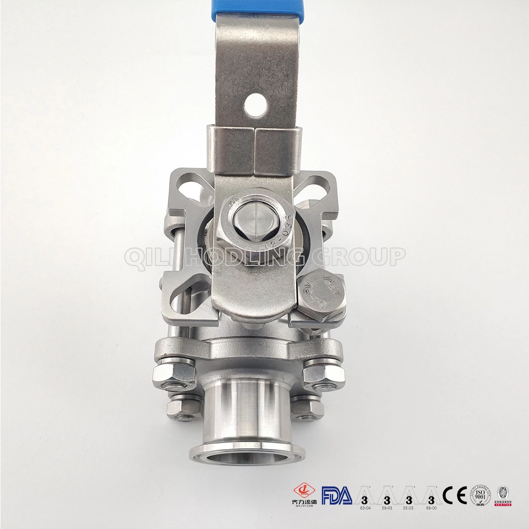 Sanitary SS304 food grade encapsulated ball valve with high platfome CF8M