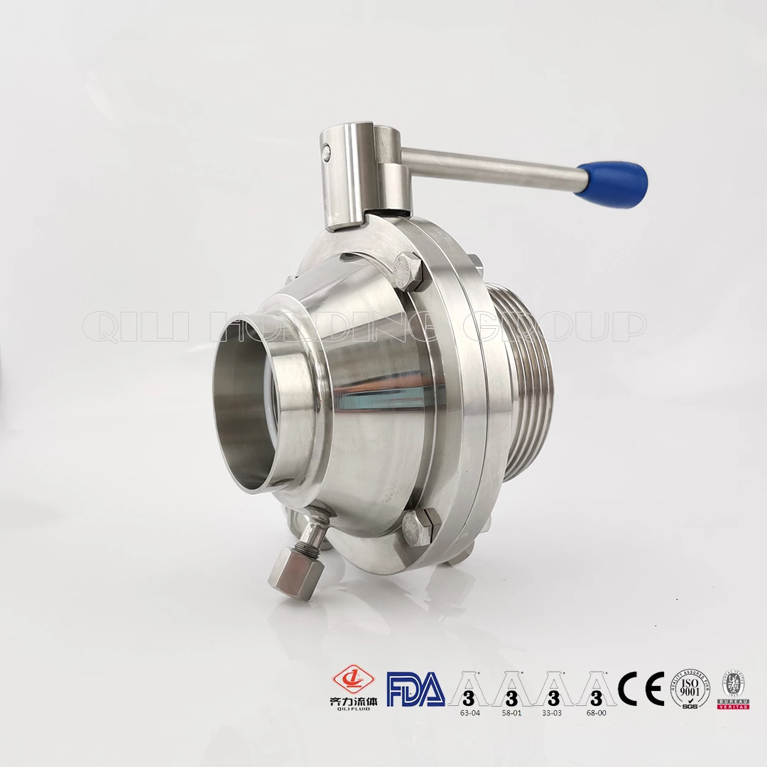 Sanitary SS304 SS316L Weld Thread Clamp Ends Butterfly Type Ball