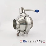 Sanitary SS304 SS316L Weld Thread Clamp Ends Butterfly Type Ball