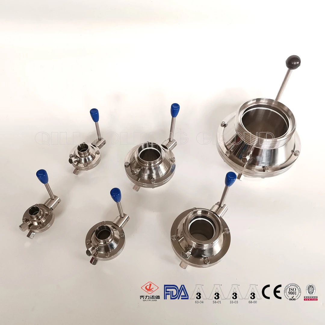 Sanitary SS304 SS316L Weld Thread Clamp Ends Butterfly Type Ball