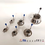 Sanitary SS304 SS316L Weld Thread Clamp Ends Butterfly Type Ball