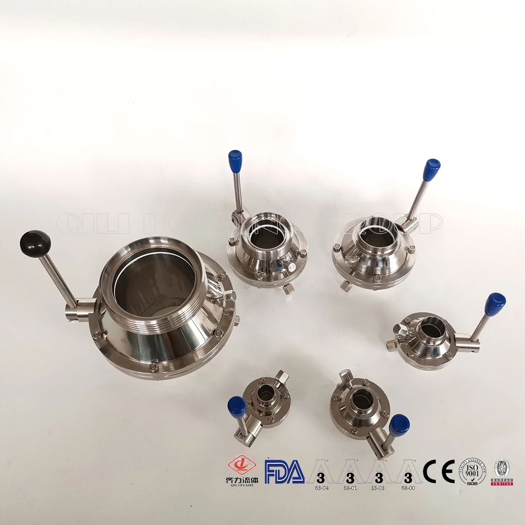 Sanitary SS304 SS316L Weld Thread Clamp Ends Butterfly Type Ball