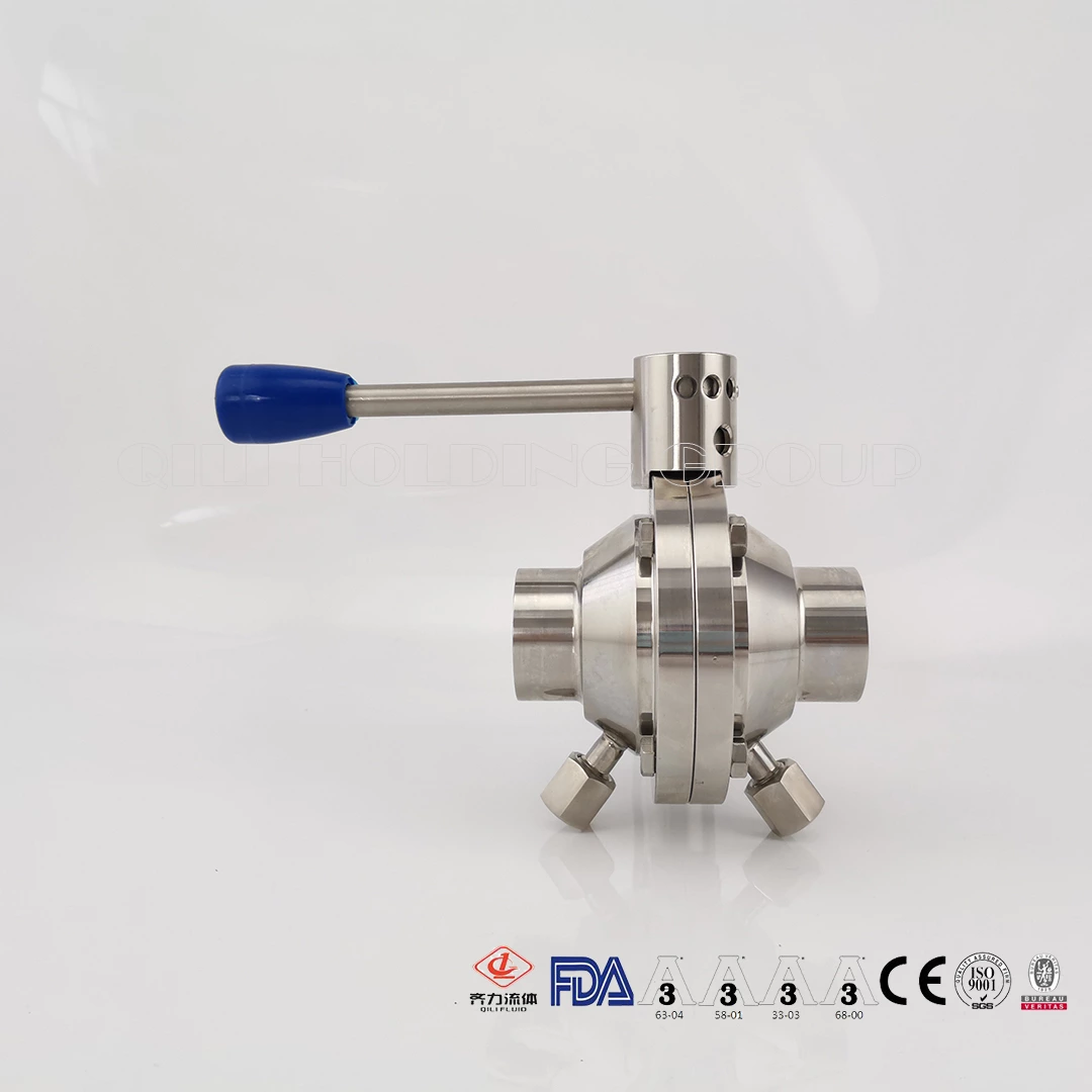 Sanitary SS304 SS316L Weld Thread Clamp Ends Butterfly Type Ball