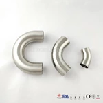 Sanitary Stainless Steel 180 Degree Weld Long Radius Elbow/Bend with SMS/3A/DIN/ISO Standard for Food Grade