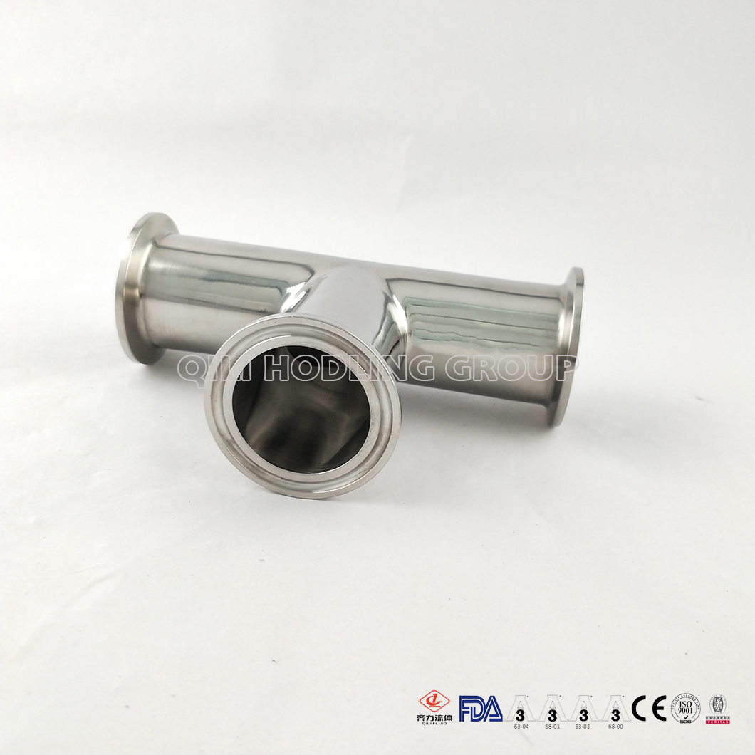 Sanitary Stainless Steel 304 316L Clamped Fittings Equal Tee