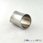 Sanitary Stainless Steel 304 316L Polished 45degree Weld Elbow