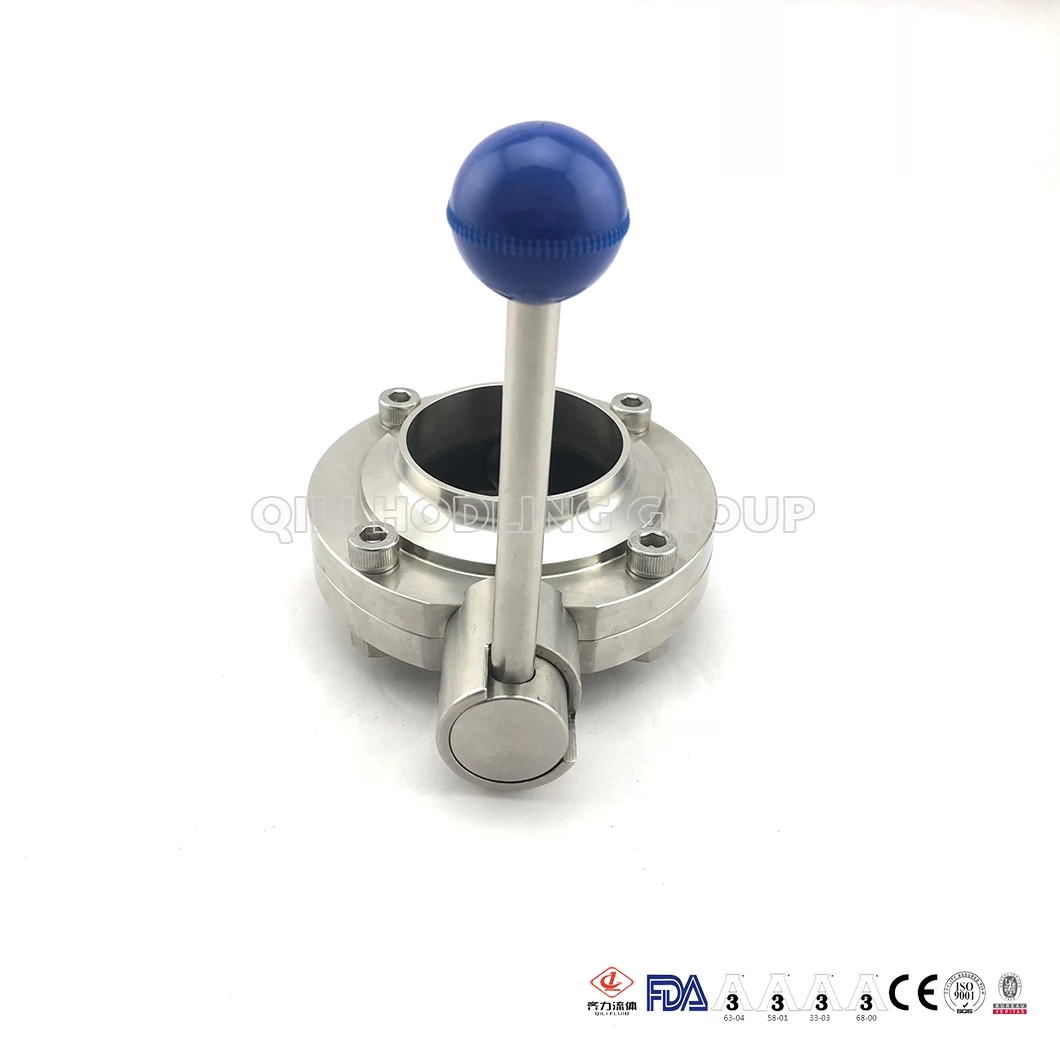 Sanitary Stainless Steel Butterfly Valve Food Grade 304 316L Tc Clamp Weld Thread Male Female Connection CNC Machine