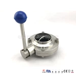 Sanitary Stainless Steel Butterfly Valve Food Grade 304 316L Tc Clamp Weld Thread Male Female Connection CNC Machine