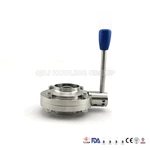 Sanitary Stainless Steel Butterfly Valve Food Grade 304 316L Tc Clamp Weld Thread Male Female Connection CNC Machine