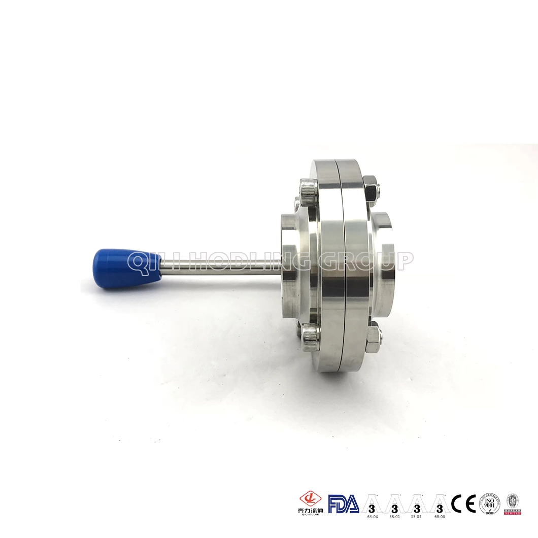 Sanitary Stainless Steel Butterfly Valve Food Grade 304 316L Tc Clamp Weld Thread Male Female Connection CNC Machine