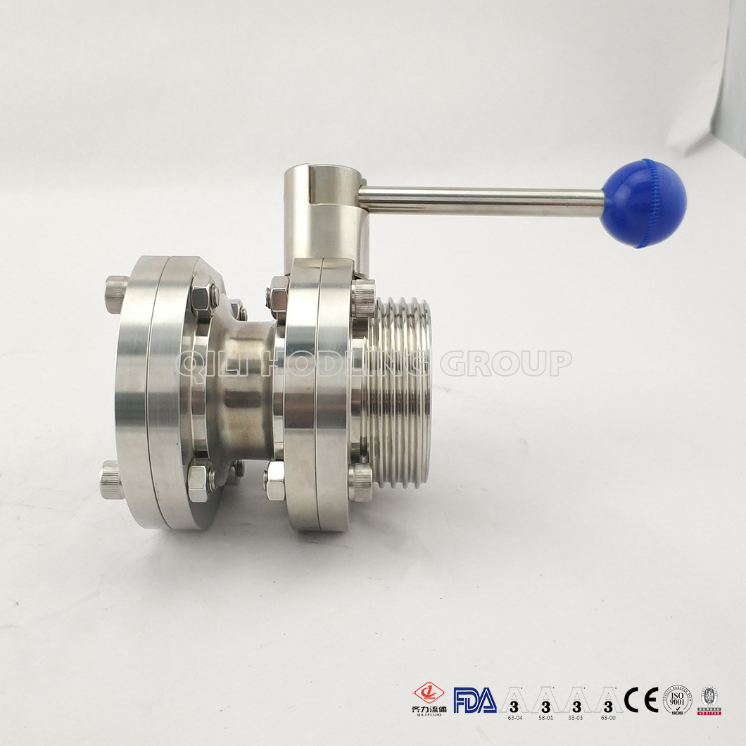Sanitary Stainless Steel Butterfly Valve with Flange