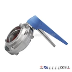 Sanitary Stainless Steel Butterfly Valves Tri Clamp Weld