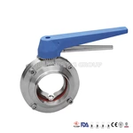 Sanitary Stainless Steel Butterfly Valves Tri Clamp Weld