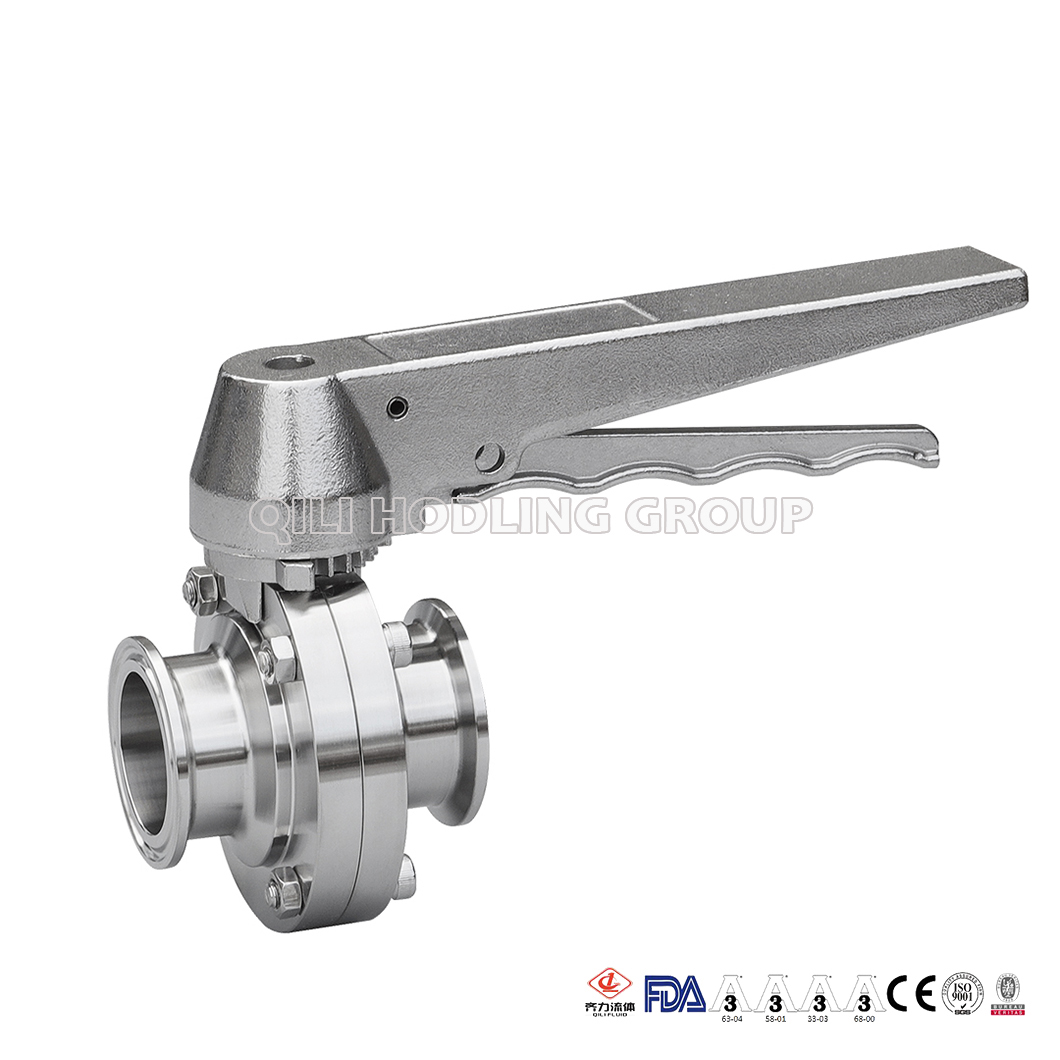 Sanitary Stainless Steel Butterfly Valves Tri Clamp Weld