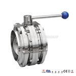 Sanitary Stainless Steel Butterfly Valves Tri With Handle
