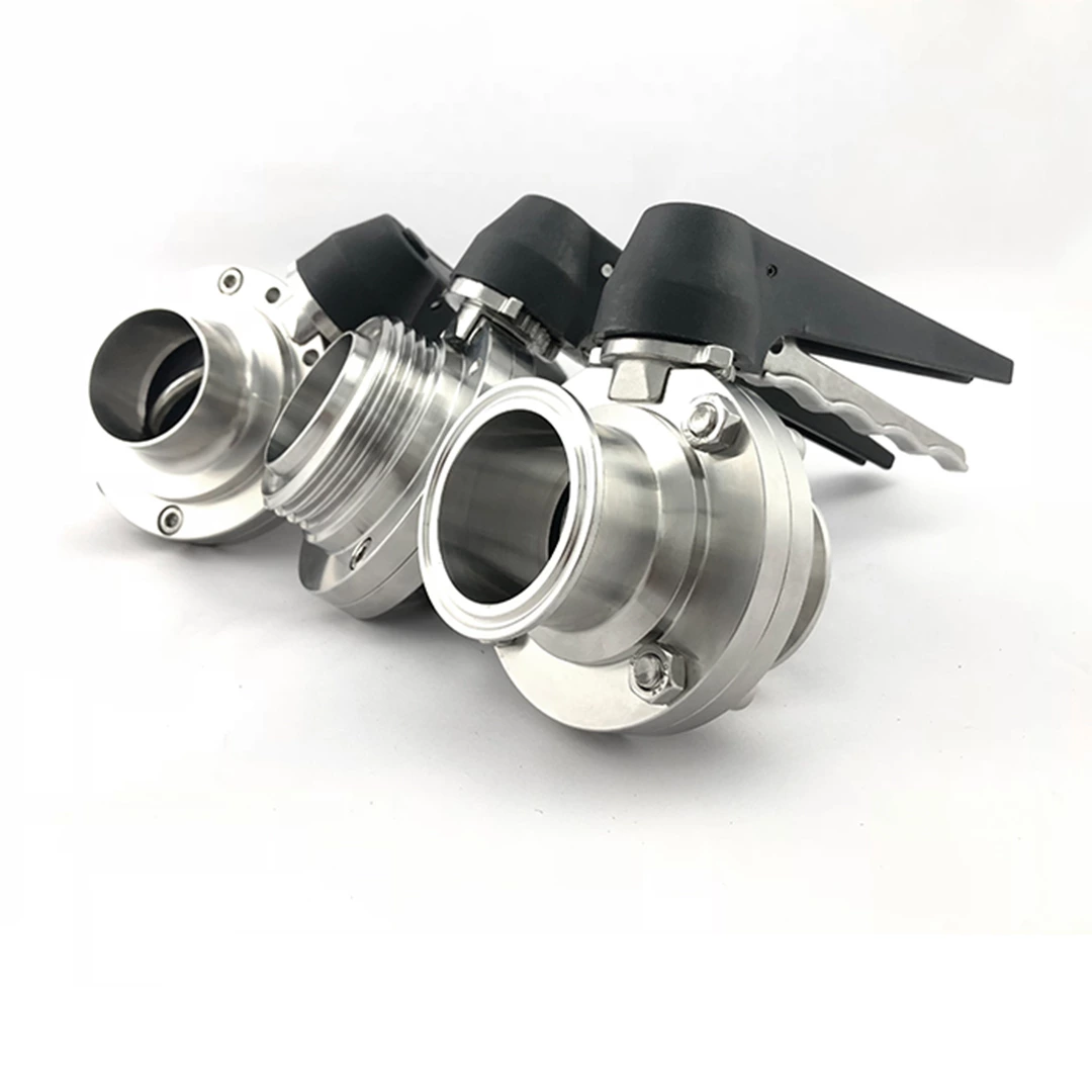 Sanitary Stainless Steel Clamped Butterfly Valve