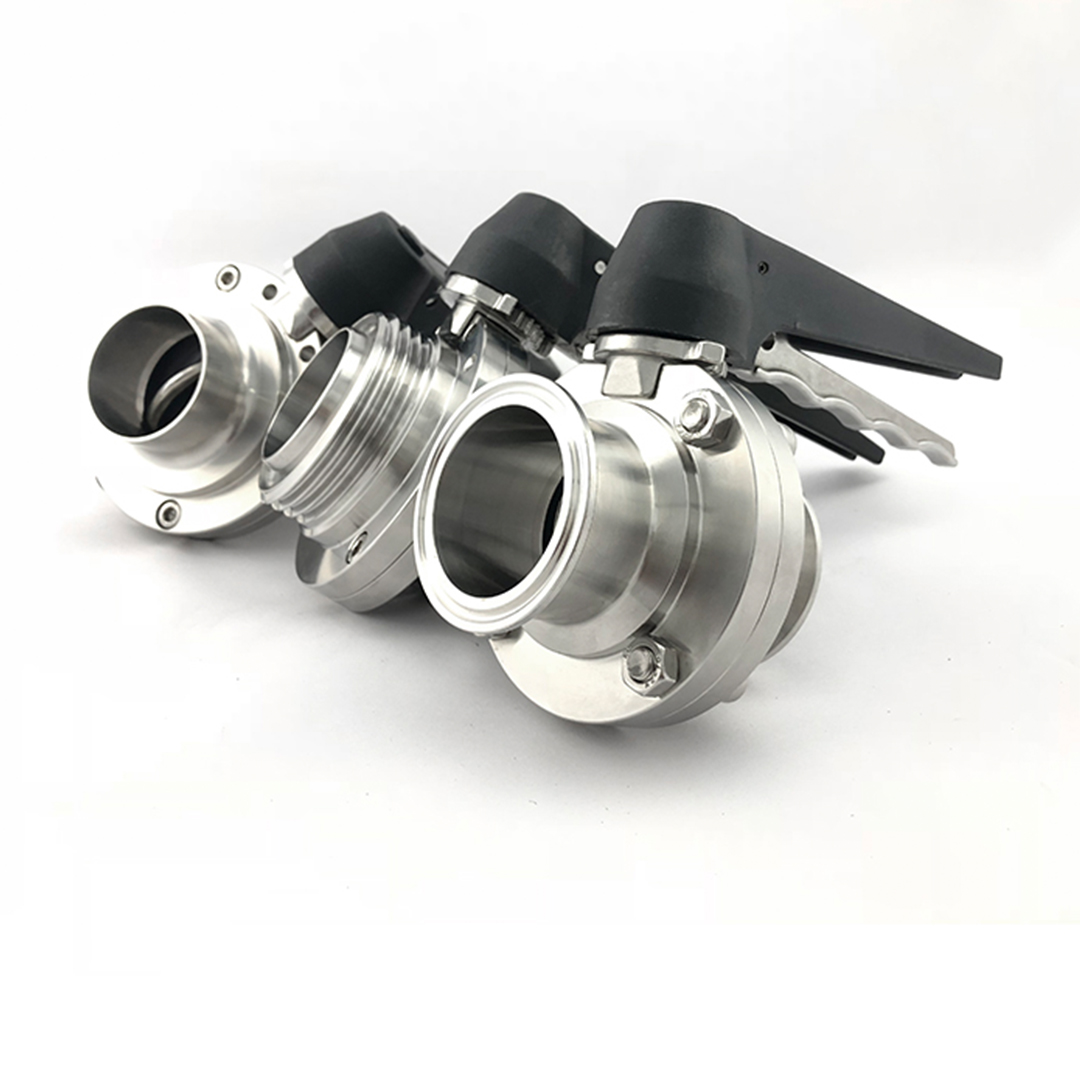 Sanitary Stainless Steel Clamped Butterfly Valve