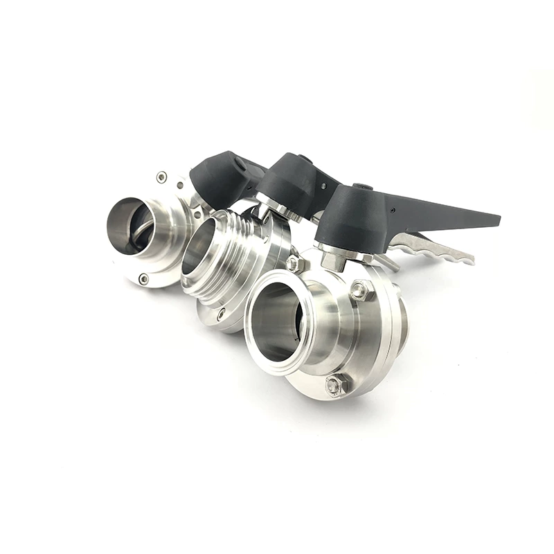 Sanitary Stainless Steel Clamped Butterfly Valve