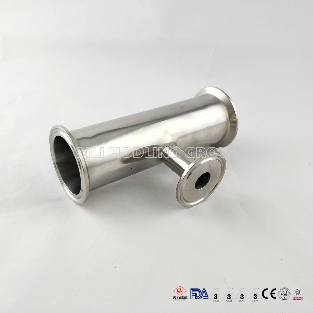 Sanitary Stainless Steel Clamped Fittings Short Outlet Reducing Tee