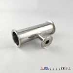 Sanitary Stainless Steel Clamped Fittings Short Outlet Reducing Tee