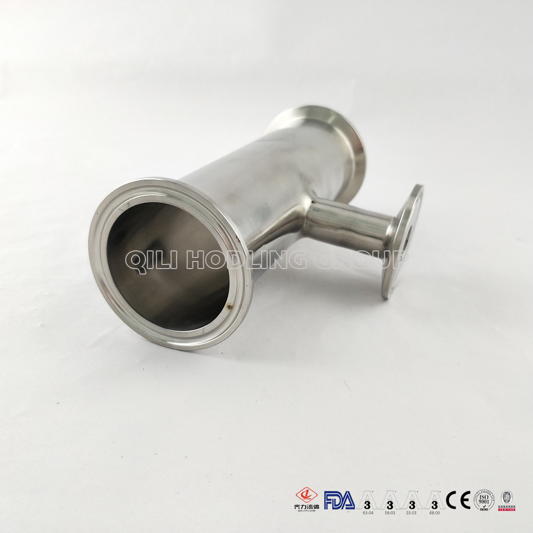 Sanitary Stainless Steel Clamped Fittings Short Outlet Reducing Tee