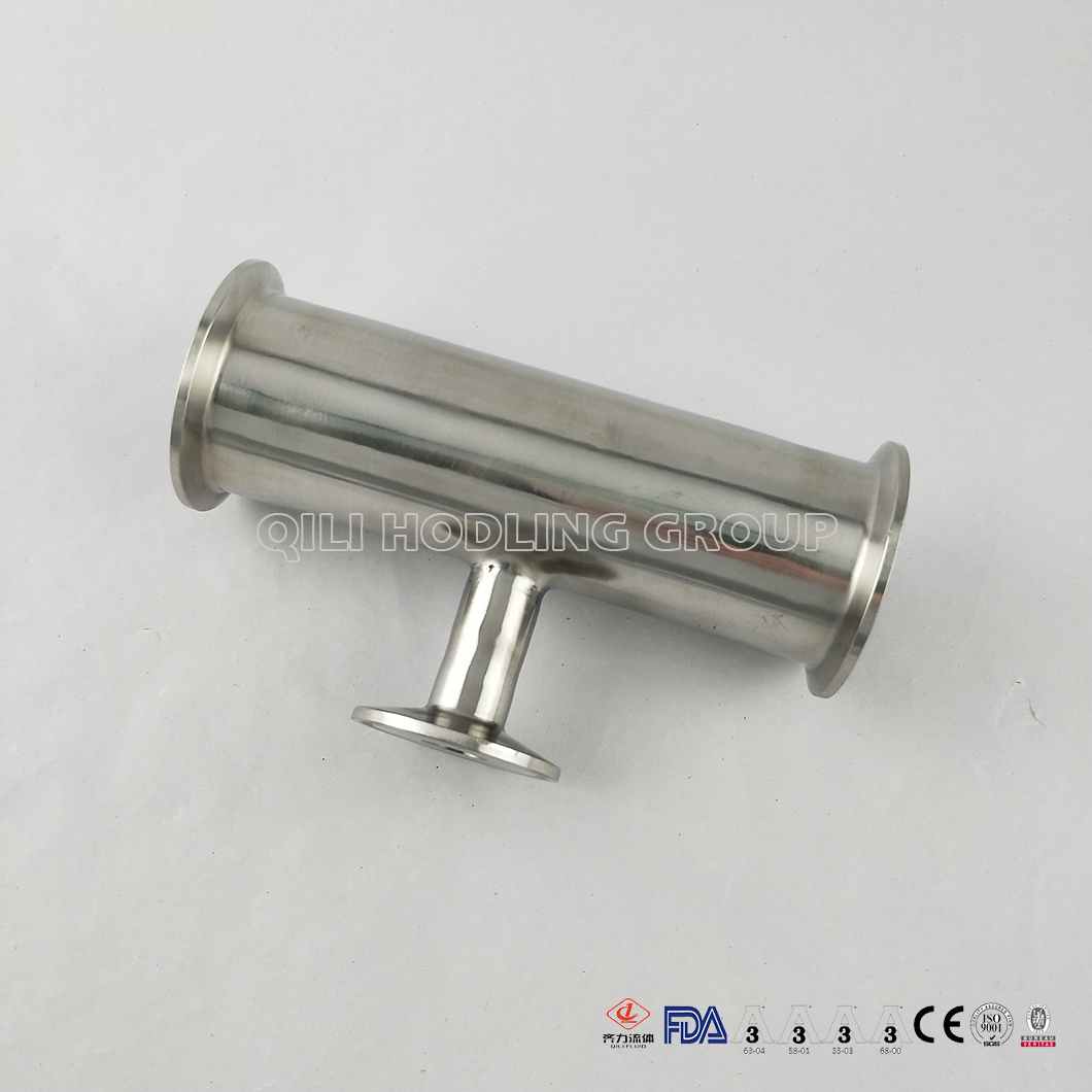 Sanitary Stainless Steel Clamped Fittings Short Outlet Reducing Tee