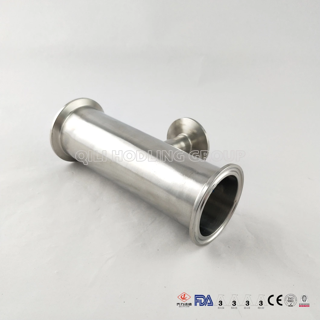 Sanitary Stainless Steel Clamped Fittings Short Outlet Reducing Tee