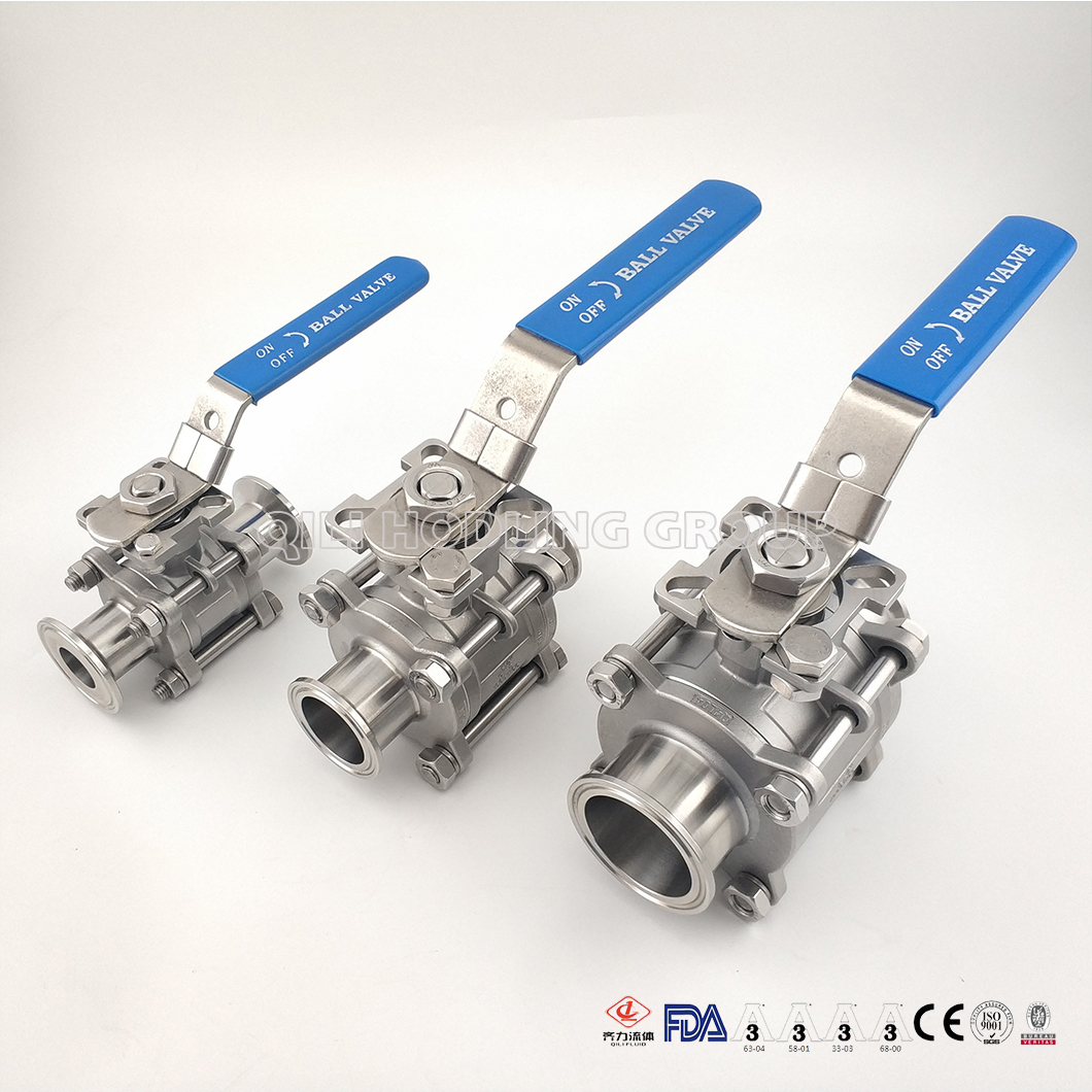 Sanitary Stainless Steel High Platform Clamped encapsulated Ball Valve