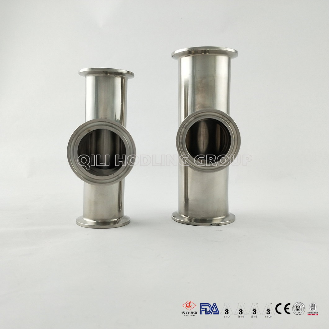 Sanitary Stainless Steel Pipe Fitting Reduce Tee 304 316L with 3A Standard