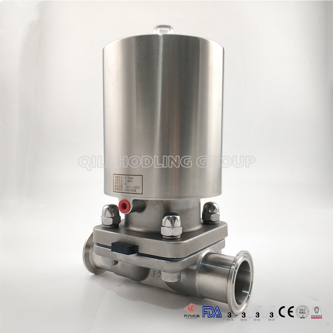 Sanitary Stainless Steel Pneumatic Diaphragm Valve With Sample