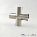 Sanitary Stainless Steel Polished Long Weld Cross