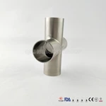 Sanitary Stainless Steel Polished Long Weld Cross