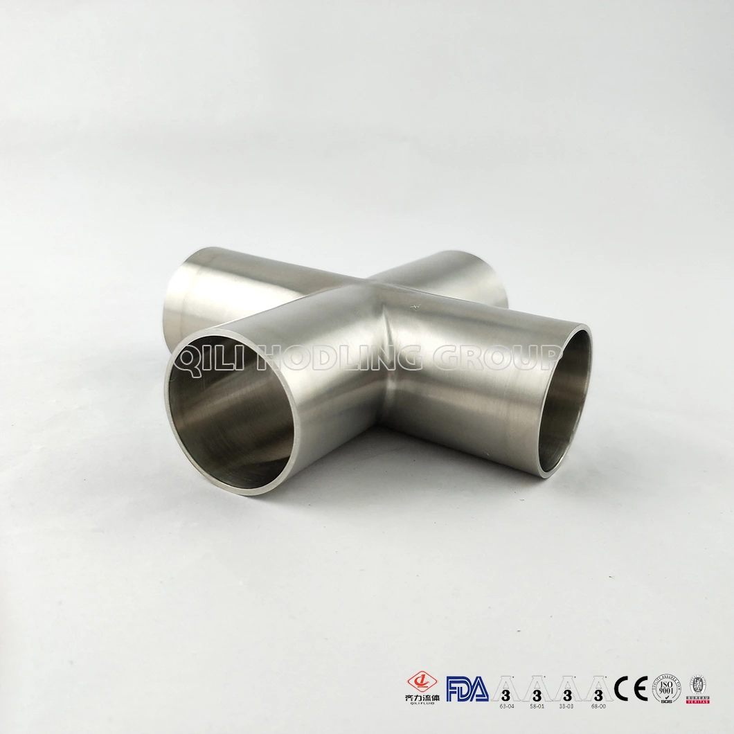 Sanitary Stainless Steel Polished Long Weld Cross