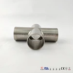 Sanitary Stainless Steel Polished Long Weld Cross