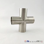 Sanitary Stainless Steel Polished Long Weld Cross