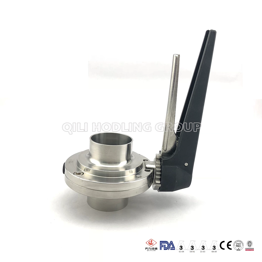 Sanitary Stainless Steel Rjt Weld Butterfly Valve
