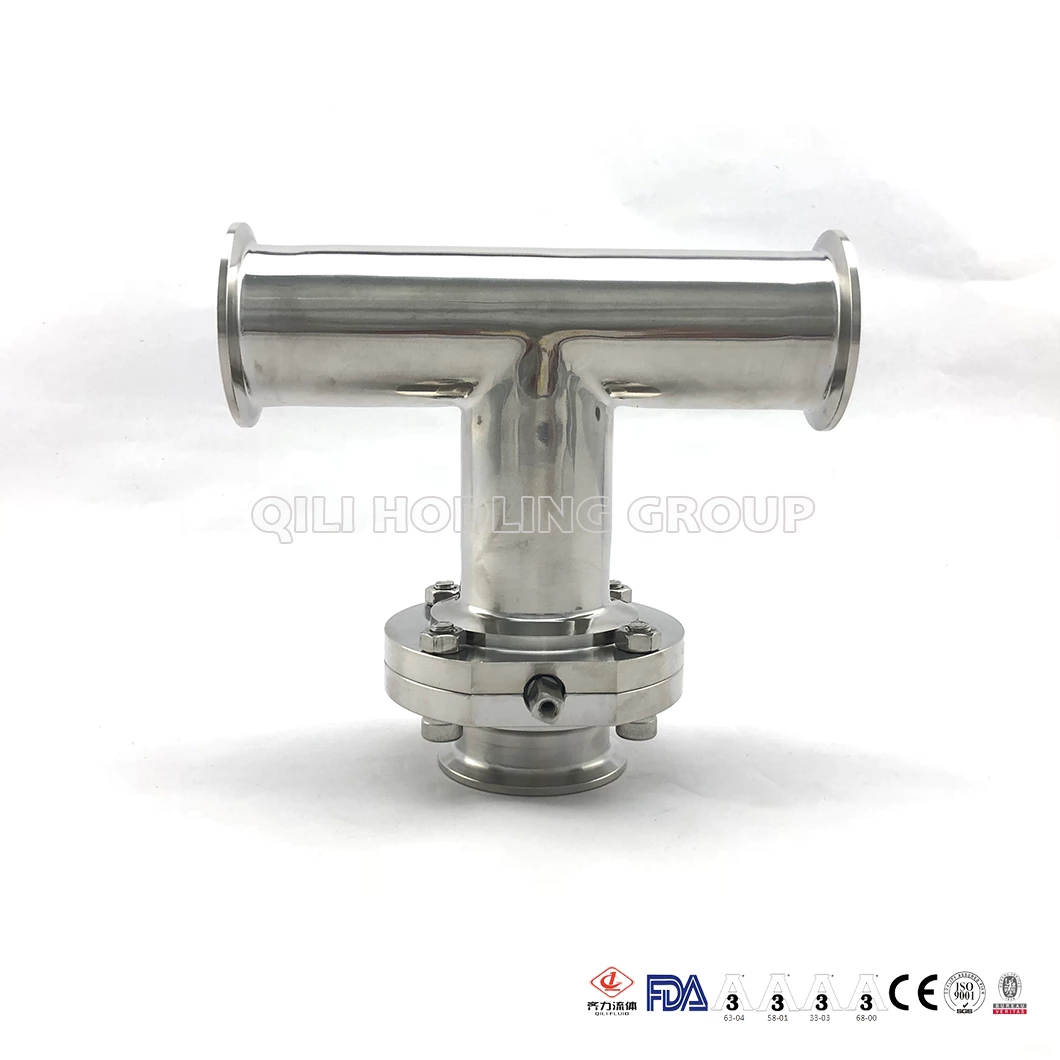 Sanitary Stainless Steel Tee Type Butterfly Valve