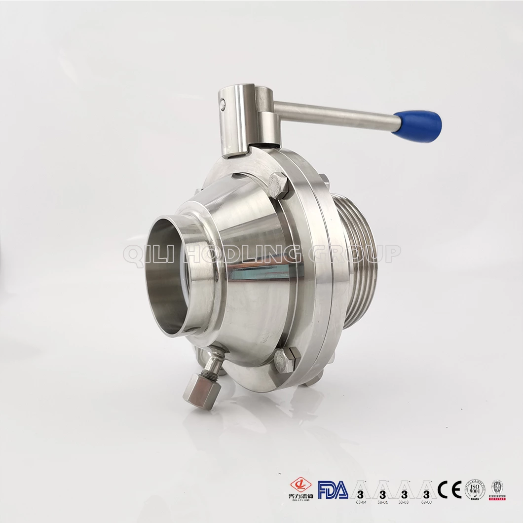 Sanitary Stainless Steel Threaded Butterfly Ball Valve