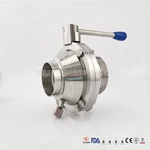 Sanitary Stainless Steel Threaded Butterfly Ball Valve