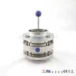 Sanitary Stainless Steel Three Piece Butt Welded Butterfly Valve