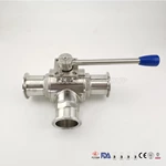 Sanitary Three Way Clamped Ball Valve