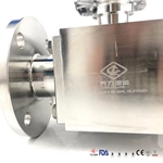 Sanitary Stainless Steel Three Way Clamped hygienic encapsulated Ball Valve Full Port, Flange End ISO5211-Direct Mount Pad