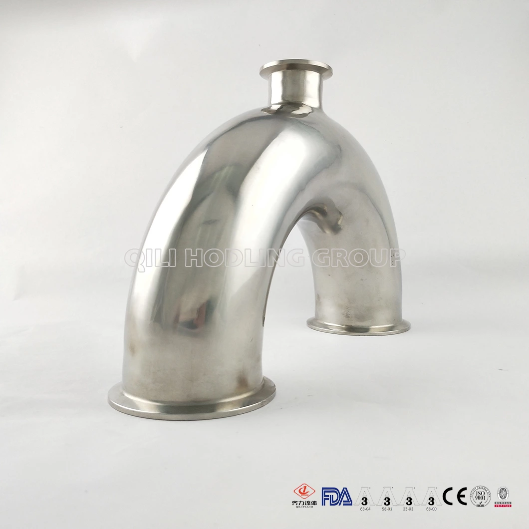 Sanitary stainless steel tri clover fittings clamped U type tee