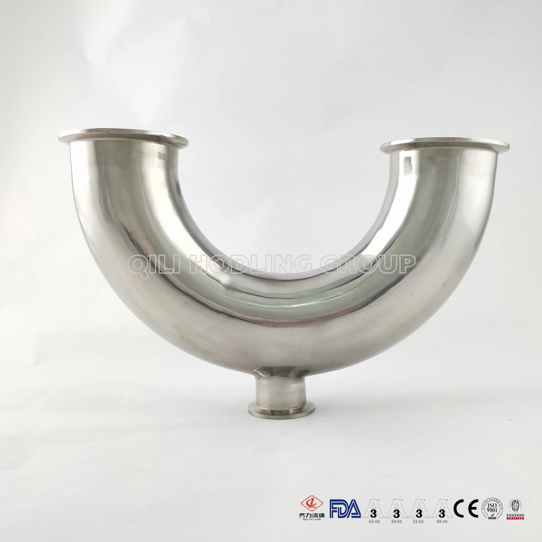 Sanitary stainless steel tri clover fittings clamped U type tee