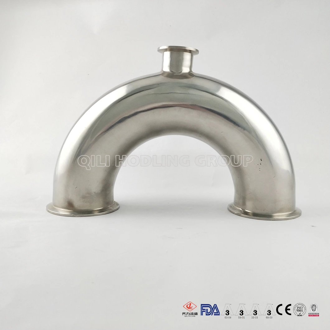 Sanitary stainless steel tri clover fittings clamped U type tee