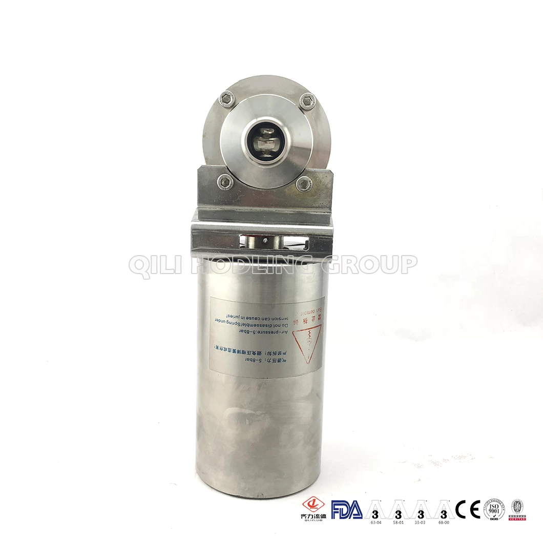 Sanitary Stainless Steel Welded Pneumatic Butterfly Valve