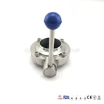 304L/316L Sanitary Stainless Steel Welding Flange Butterfly Valves with Ball Handle
