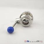 Sanitary Threaded Butterfly Valve with Ss Union