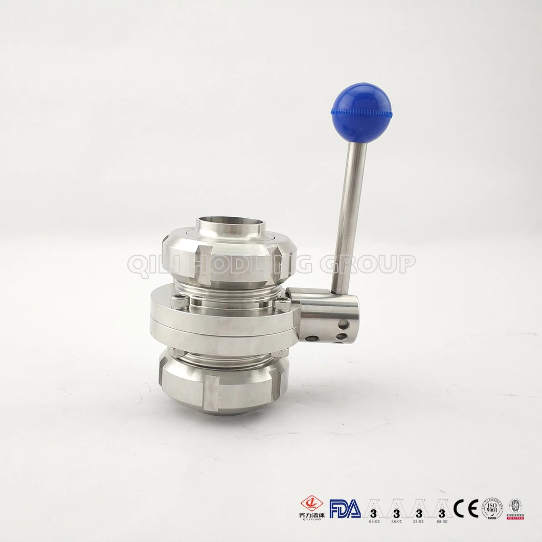 Sanitary Threaded Butterfly Valve with Ss Union